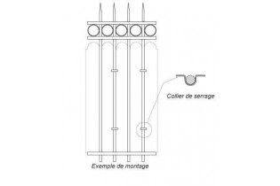 pièce élément ferronnier serrurier Collier de serrage feston Largeur 10 Diamètre 18 ACIER FER FORGE LISSE Ref: CF18