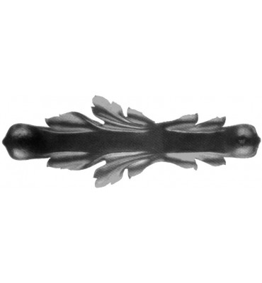 pièce élément ferronnier serrurier Feuille d'acanthe (rosace culot) 380 x 110 ACIER Ref: GAC380F2