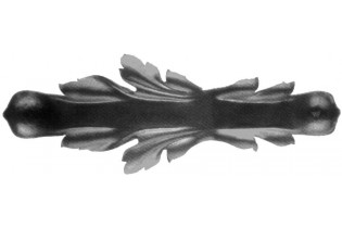 pièce élément ferronnier serrurier Feuille d'acanthe (rosace culot) 380 x 110 ACIER Ref: GAC380F2