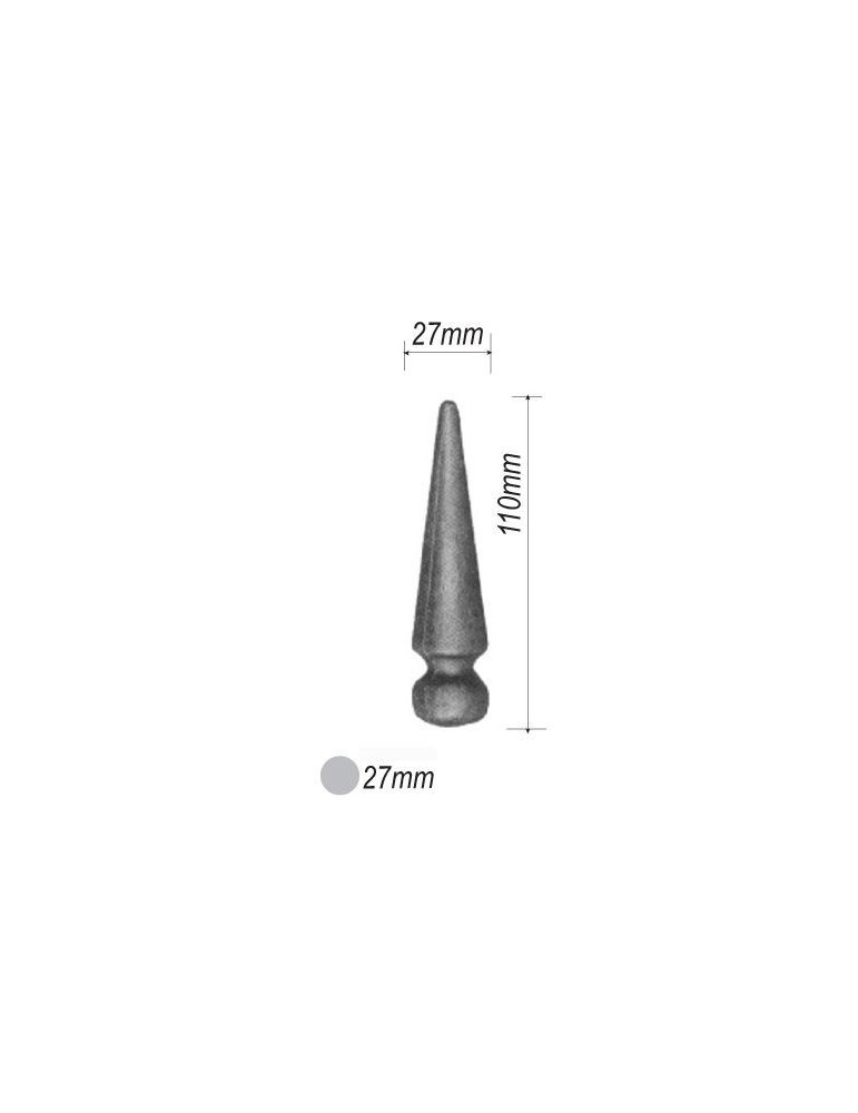 Poinçon du vannier - diam. 8 mm - Acier forgé, manche en buis