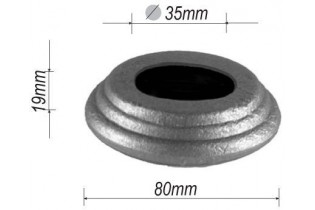 pièce élément ferronnier serrurier Cache de fixation 80 x 19 Diamètre 35 ACIER Ref: P60-35