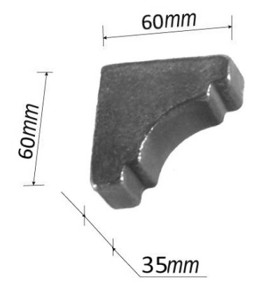 Equerre pour portail 60 x 35 Hauteur 60 ACIER Ref: TAL2-35