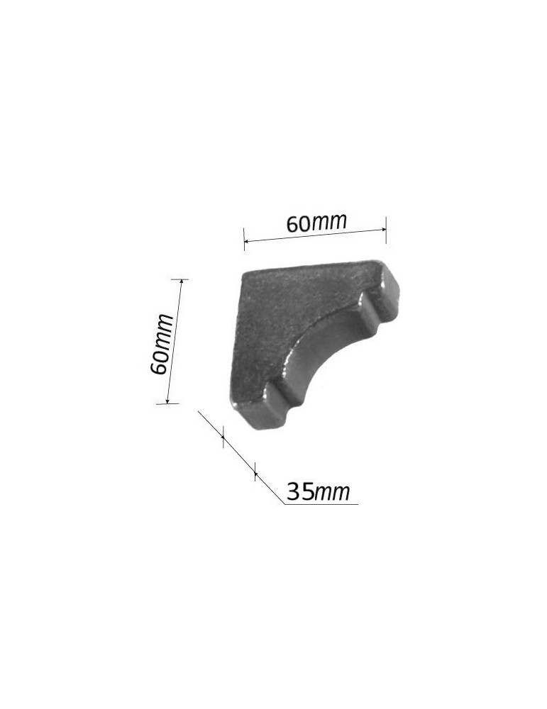 Equerre pour portail 60 x 35 Hauteur 60 ACIER Ref: TAL2-35