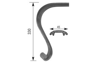 Crosse de départ roulée 330 Section 45x11 ACIER FER FORGE Ref: S45